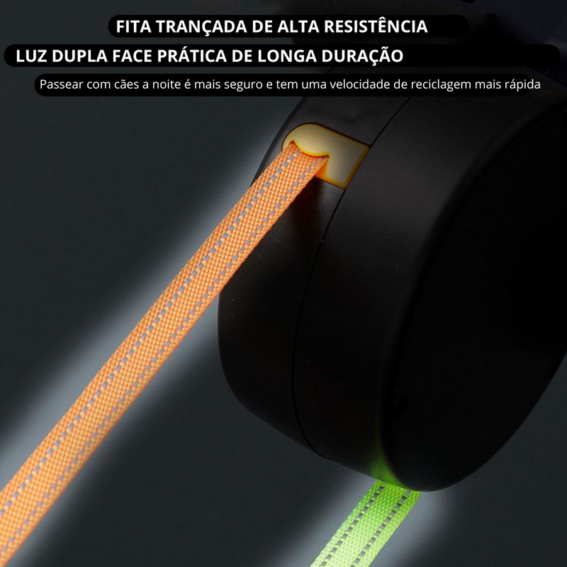 Coleira Dupla Retrátil com Lanterna | Dog Collar Pro - Praticidade No Passeio Com Seu Pet